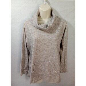 Sonoma Beige‎ Medium Cowl Ribbed Pocket Long Sleeve